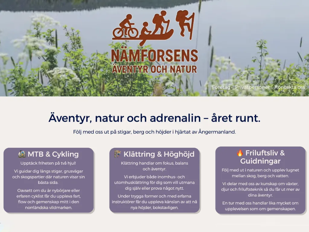 Startsidan för namforsens.se