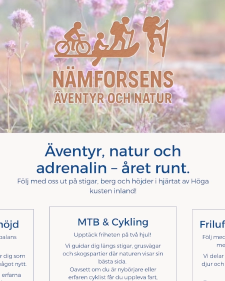 Skärmdump på startsidan för namforsens.se